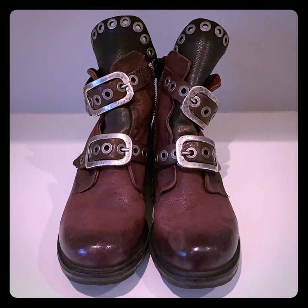 AS 98 red combat boots